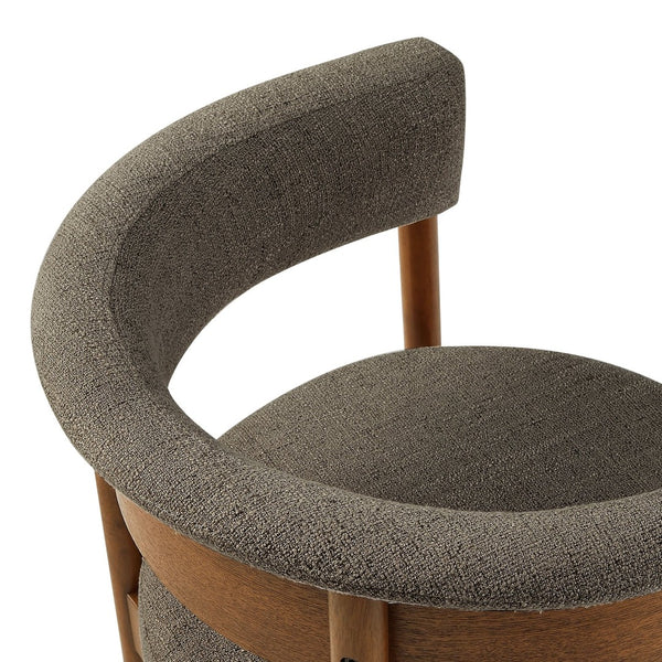 Modway Furniture Clea Curved Upholstered Dining Chairs Set of 2 - Stylish Mid-Century Comfort for Any Space Taupe EEI-7467-TAU