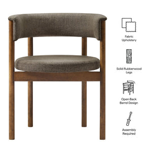 Modway Furniture Clea Curved Upholstered Dining Chairs Set of 2 - Stylish Mid-Century Comfort for Any Space Taupe EEI-7467-TAU
