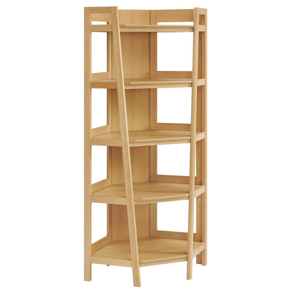 Modway Furniture Bixby 71 Inch Corner Bookshelf - Stylish Modern Design with Durable Shelves for Home Organization Oak EEI-7469-OAK