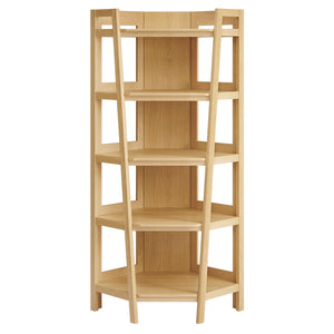 Modway Furniture Bixby 71 Inch Corner Bookshelf - Stylish Modern Design with Durable Shelves for Home Organization Oak EEI-7469-OAK
