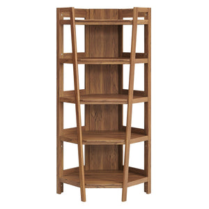 Modway Furniture Bixby 71 Inch Corner Bookshelf - Stylish Modern Design with Durable Shelves for Home Organization Walnut EEI-7469-WAL