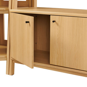 Modway Furniture Bixby 3-Piece Corner Bookshelf Set - Modern Open Shelving & Cabinets for Stylish Home Organization Oak EEI-7471-OAK