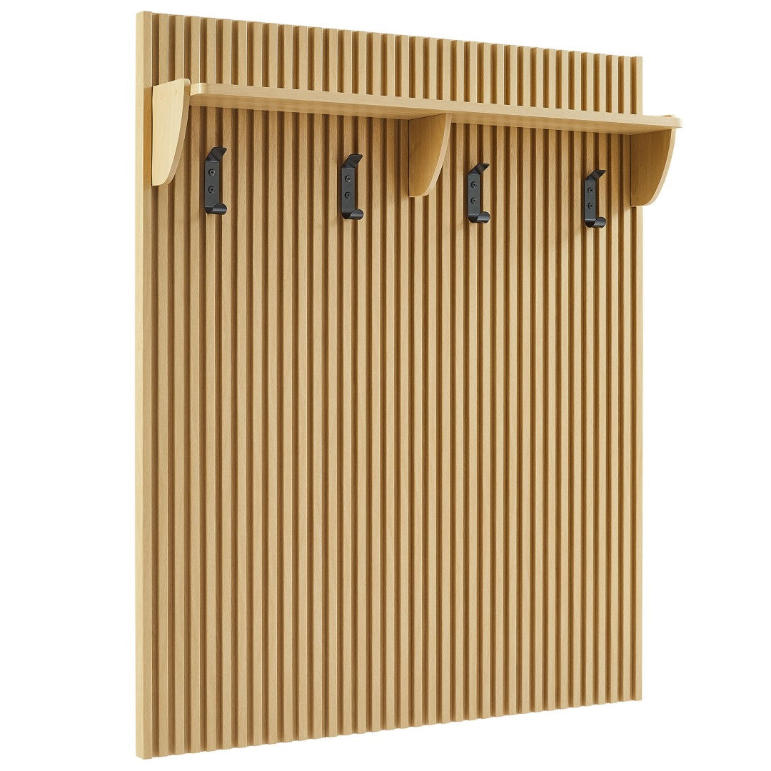 Wall Cladding Coat Rack Render Fluted Coat Rack Panel With Shelf - Stylish Mid-Century Wall-Mo