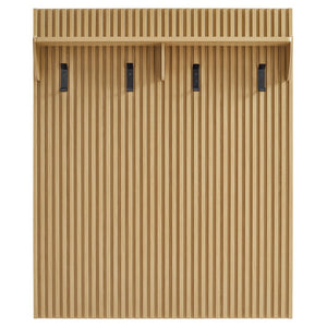 Modway Furniture Render Fluted Coat Rack Panel with Shelf - Stylish Mid-Century Wall-Mounted Storage Solution Light Oak EEI-7472-OAK