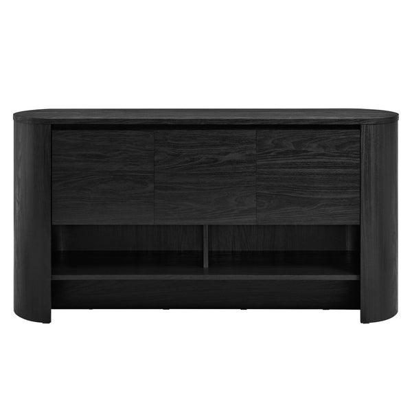 Modway Furniture Duval 62 Inch Oval Sideboard - Modern Storage Solution for Dining, Living, or Entryway Spaces Black EEI-7478-BLK