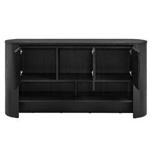 Modway Furniture Duval 62 Inch Oval Sideboard - Modern Storage Solution for Dining, Living, or Entryway Spaces Black EEI-7478-BLK
