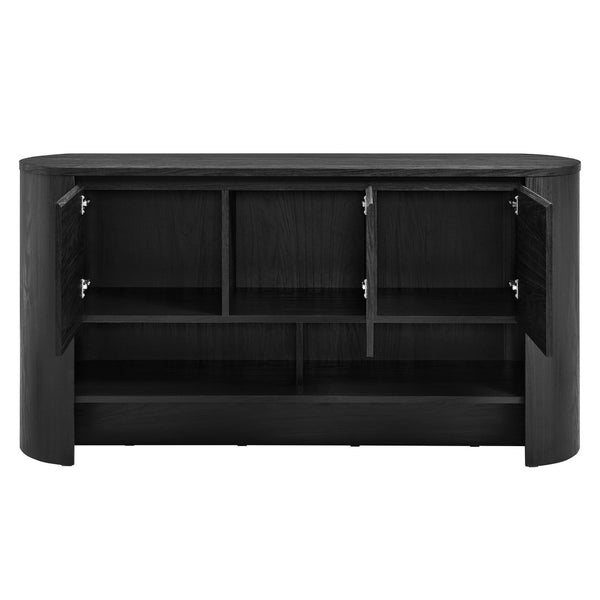 Modway Furniture Duval 62 Inch Oval Sideboard - Modern Storage Solution for Dining, Living, or Entryway Spaces Black EEI-7478-BLK