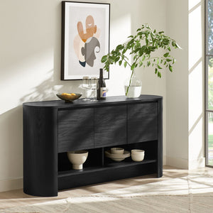 Modway Furniture Duval 62 Inch Oval Sideboard - Modern Storage Solution for Dining, Living, or Entryway Spaces Black EEI-7478-BLK