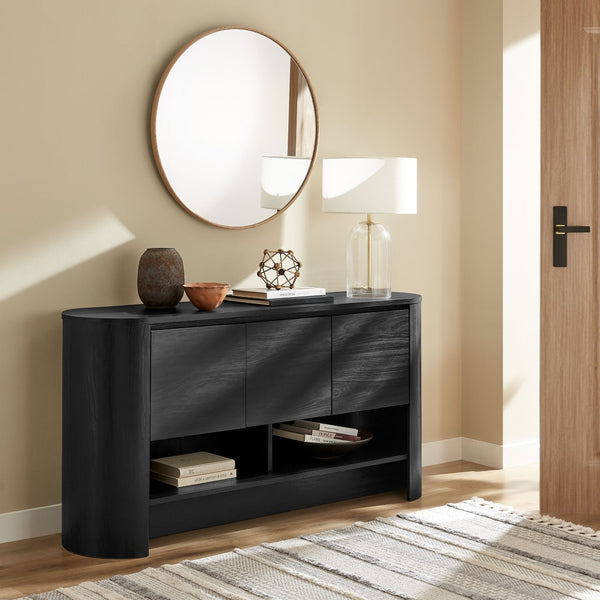 Modway Furniture Duval 62 Inch Oval Sideboard - Modern Storage Solution for Dining, Living, or Entryway Spaces Black EEI-7478-BLK