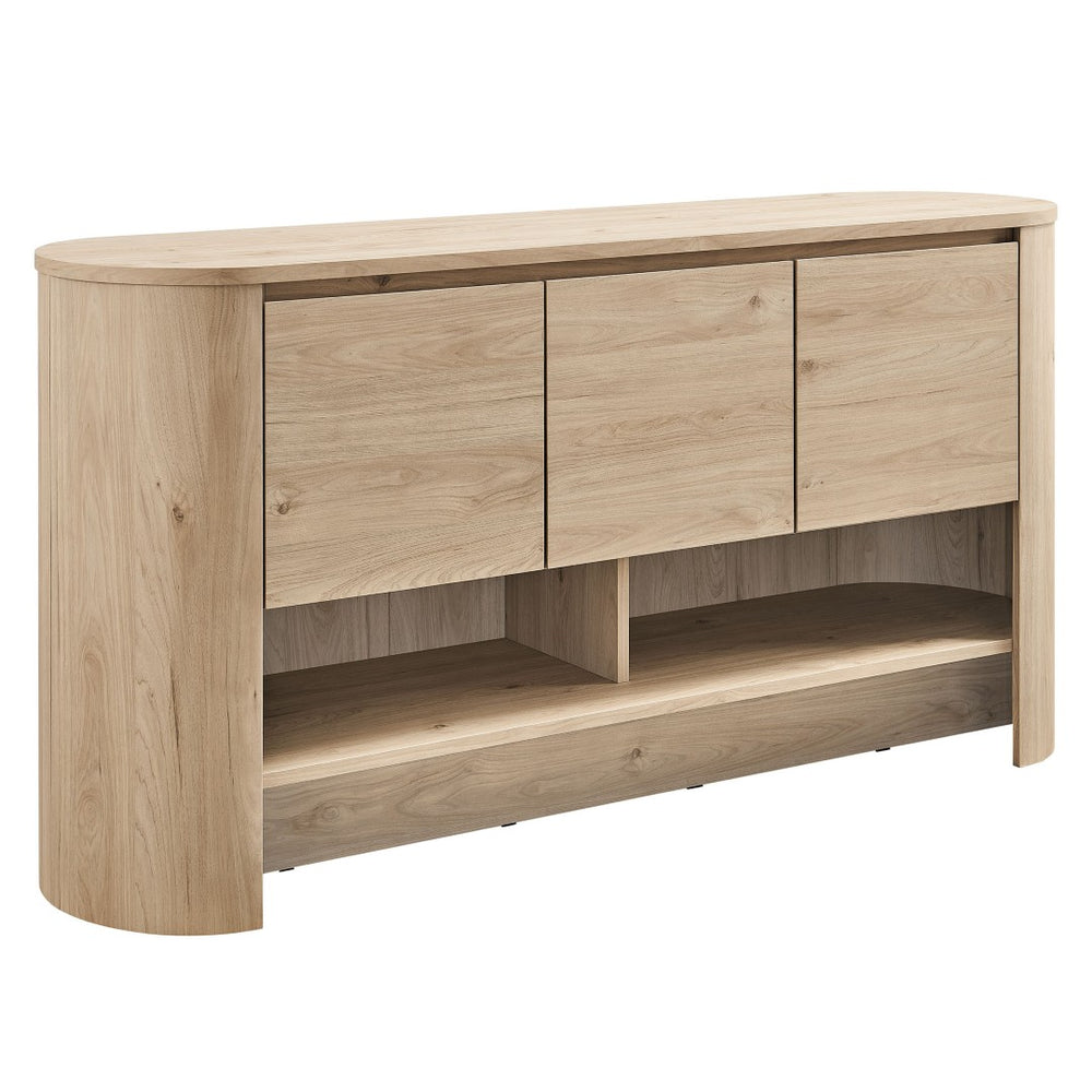 Modway Furniture Duval 62 Inch Oval Sideboard - Modern Storage Solution for Dining, Living, or Entryway Spaces Light Oak EEI-7478-LOA
