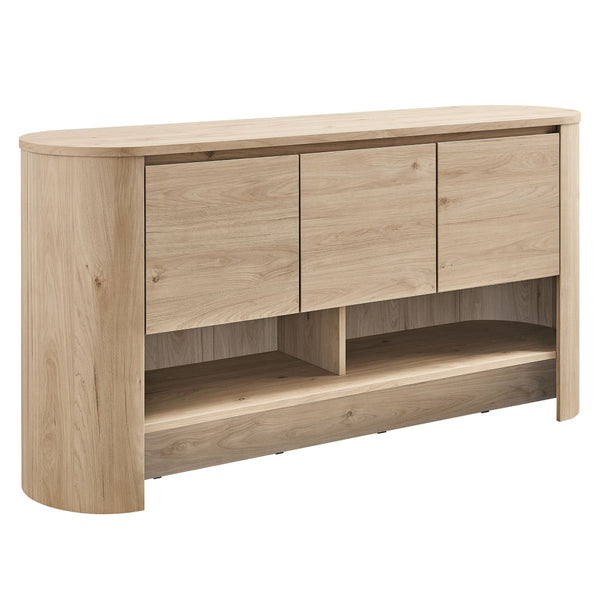 Modway Furniture Duval 62 Inch Oval Sideboard - Modern Storage Solution for Dining, Living, or Entryway Spaces Light Oak EEI-7478-LOA