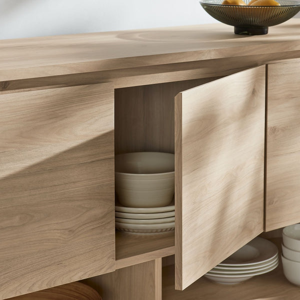 Modway Furniture Duval 62 Inch Oval Sideboard - Modern Storage Solution for Dining, Living, or Entryway Spaces Light Oak EEI-7478-LOA