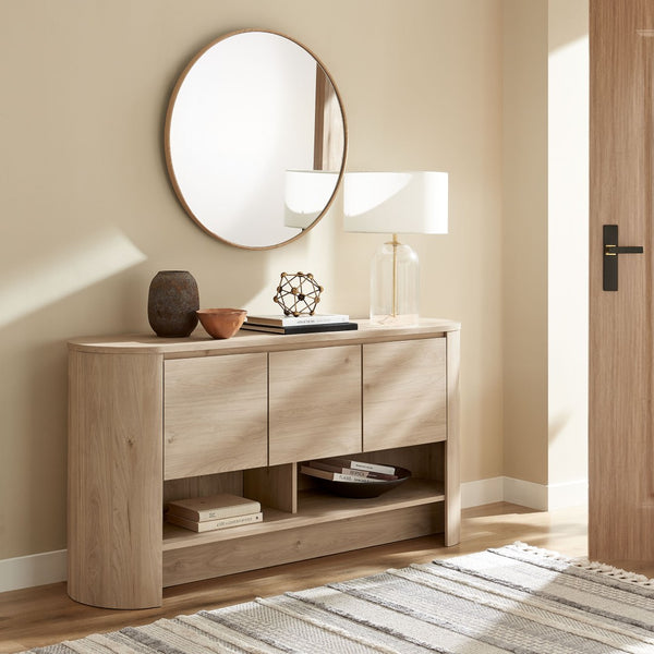 Modway Furniture Duval 62 Inch Oval Sideboard - Modern Storage Solution for Dining, Living, or Entryway Spaces Light Oak EEI-7478-LOA