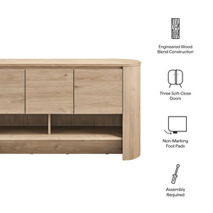 Modway Furniture Duval 62 Inch Oval Sideboard - Modern Storage Solution for Dining, Living, or Entryway Spaces Light Oak EEI-7478-LOA