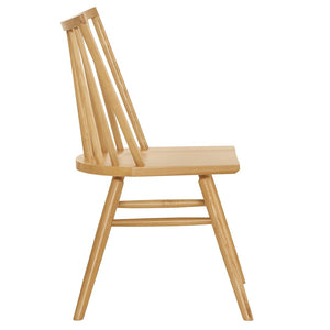 Modway Furniture Alvar Spindle Back Solid Wood Dining Chairs Scandinavian Mid-century Set for Two Ash EEI-7482-ASH