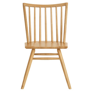 Modway Furniture Alvar Spindle Back Solid Wood Dining Chairs Scandinavian Mid-century Set for Two Ash EEI-7482-ASH