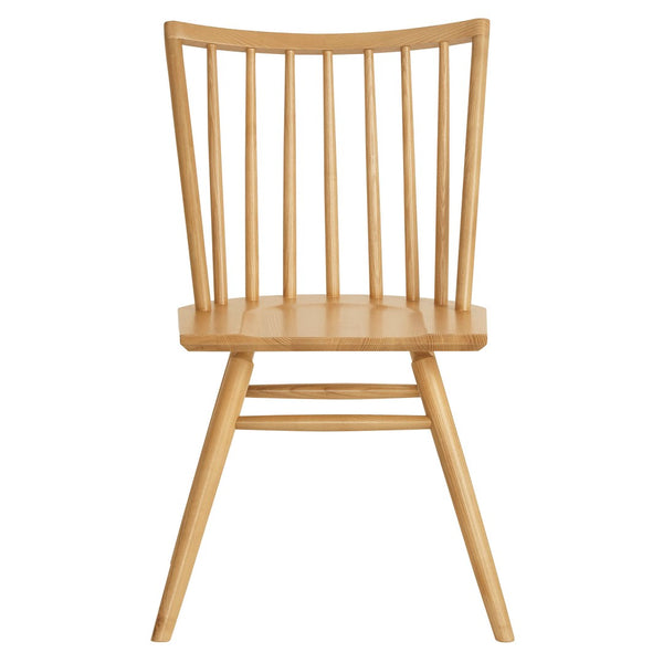 Modway Furniture Alvar Spindle Back Solid Wood Dining Chairs Scandinavian Mid-century Set for Two Ash EEI-7482-ASH