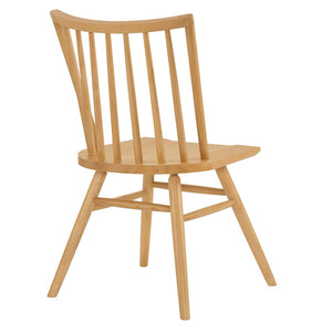 Modway Furniture Alvar Spindle Back Solid Wood Dining Chairs Scandinavian Mid-century Set for Two Ash EEI-7482-ASH