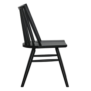 Modway Furniture Alvar Spindle Back Solid Wood Dining Chairs Scandinavian Mid-century Set for Two Black EEI-7482-BLK
