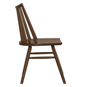 Modway Furniture Alvar Spindle Back Solid Wood Dining Chairs Scandinavian Mid-century Set for Two Walnut EEI-7482-WAL