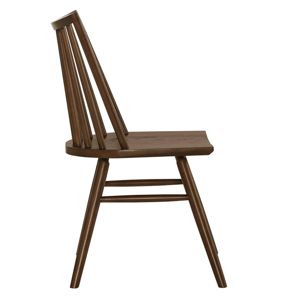 Modway Furniture Alvar Spindle Back Solid Wood Dining Chairs Scandinavian Mid-century Set for Two Walnut EEI-7482-WAL