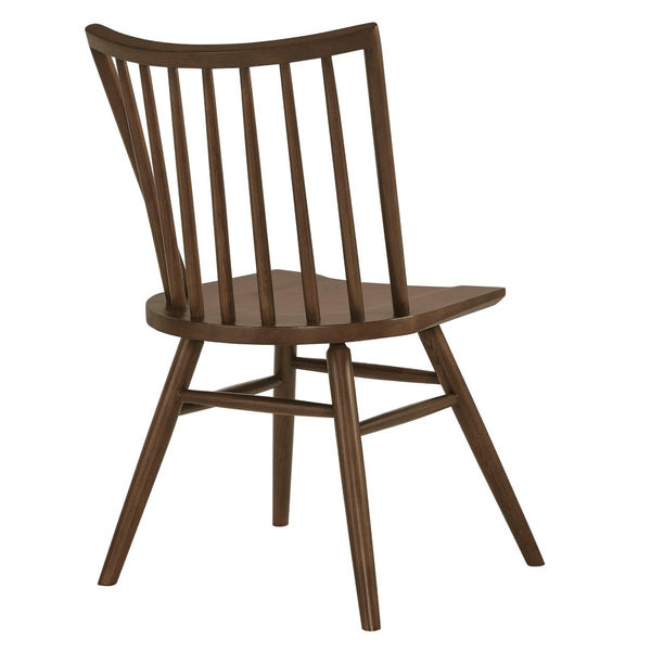 Modway Furniture Alvar Spindle Back Solid Wood Dining Chairs Scandinavian Mid-century Set for Two Walnut EEI-7482-WAL