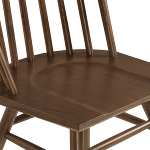 Modway Furniture Alvar Spindle Back Solid Wood Dining Chairs Scandinavian Mid-century Set for Two Walnut EEI-7482-WAL