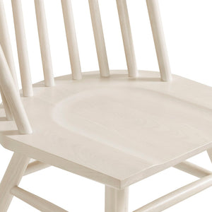 Modway Furniture Alvar Spindle Back Solid Wood Dining Chairs Scandinavian Mid-century Set for Two White Wash EEI-7482-WWA