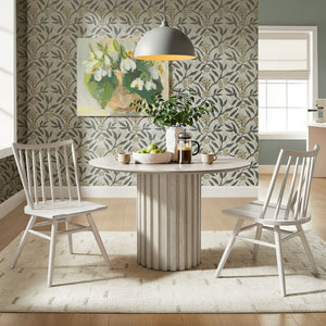 Modway Furniture Alvar Spindle Back Solid Wood Dining Chairs Scandinavian Mid-century Set for Two White Wash EEI-7482-WWA