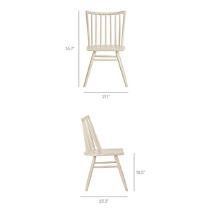 Modway Furniture Alvar Spindle Back Solid Wood Dining Chairs Scandinavian Mid-century Set for Two White Wash EEI-7482-WWA