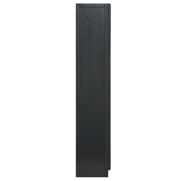 Modway Furniture Anwen Solid Wood and Glass Display Cabinet - Timeless Elegance for Stylish Home Storage Solutions Black Oak EEI-7484-BLK-OAK