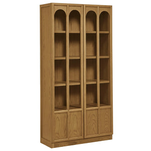 Modway Furniture Anwen Solid Wood and Glass Display Cabinet - Timeless Elegance for Stylish Home Storage Solutions Oak EEI-7484-OAK