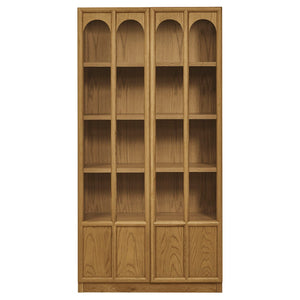 Modway Furniture Anwen Solid Wood and Glass Display Cabinet - Timeless Elegance for Stylish Home Storage Solutions Oak EEI-7484-OAK