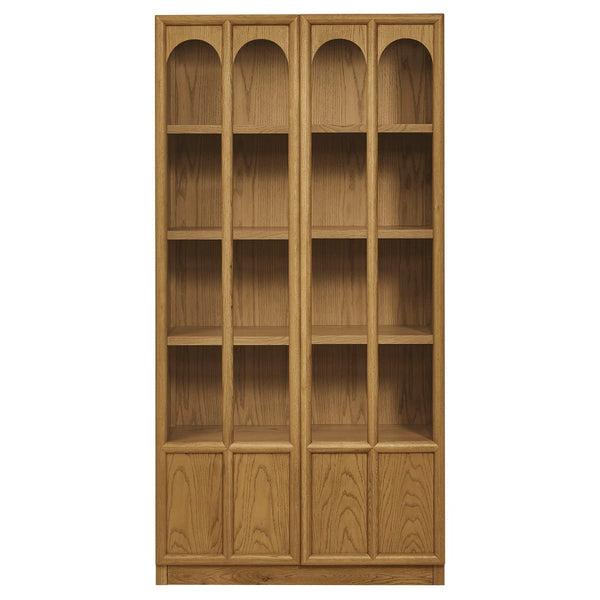 Modway Furniture Anwen Solid Wood and Glass Display Cabinet - Timeless Elegance for Stylish Home Storage Solutions Oak EEI-7484-OAK