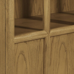 Modway Furniture Anwen Solid Wood and Glass Display Cabinet - Timeless Elegance for Stylish Home Storage Solutions Oak EEI-7484-OAK