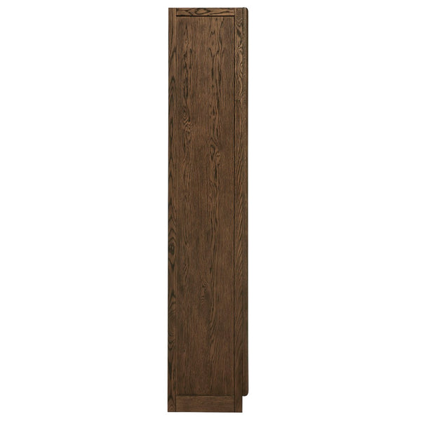 Modway Furniture Anwen Solid Wood and Glass Display Cabinet - Timeless Elegance for Stylish Home Storage Solutions Walnut EEI-7484-WAL
