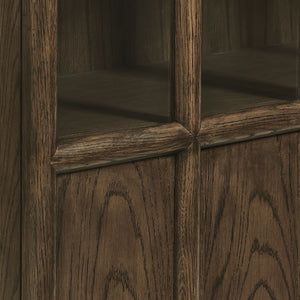 Modway Furniture Anwen Solid Wood and Glass Display Cabinet - Timeless Elegance for Stylish Home Storage Solutions Walnut EEI-7484-WAL