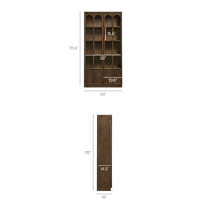 Modway Furniture Anwen Solid Wood and Glass Display Cabinet - Timeless Elegance for Stylish Home Storage Solutions Walnut EEI-7484-WAL
