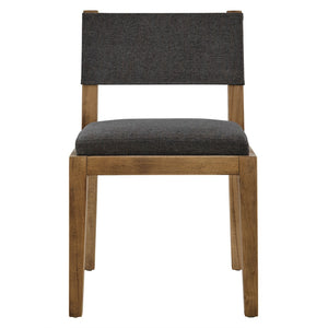 Modway Furniture Calder Fabric Upholstered Wood Armless Dining Chair - Scandinavian Design for Modern Spaces Dark Gray EEI-7485-HDG