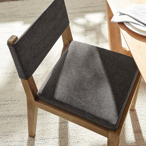 Modway Furniture Calder Fabric Upholstered Wood Armless Dining Chair - Scandinavian Design for Modern Spaces Dark Gray EEI-7485-HDG