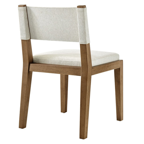 Modway Furniture Calder Fabric Upholstered Wood Armless Dining Chair - Scandinavian Design for Modern Spaces Ivory EEI-7485-HEI