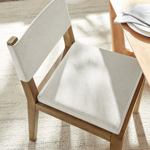 Modway Furniture Calder Fabric Upholstered Wood Armless Dining Chair - Scandinavian Design for Modern Spaces Ivory EEI-7485-HEI