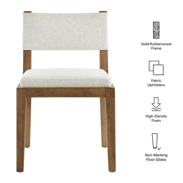 Modway Furniture Calder Fabric Upholstered Wood Armless Dining Chair - Scandinavian Design for Modern Spaces Ivory EEI-7485-HEI