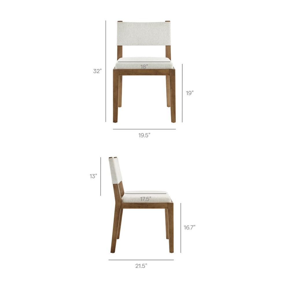 Modway Furniture Calder Fabric Upholstered Wood Armless Dining Chair - Scandinavian Design for Modern Spaces Ivory EEI-7485-HEI