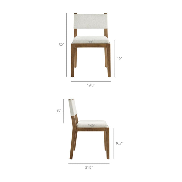 Modway Furniture Calder Fabric Upholstered Wood Armless Dining Chair - Scandinavian Design for Modern Spaces Ivory EEI-7485-HEI
