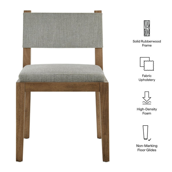 Modway Furniture Calder Fabric Upholstered Wood Armless Dining Chair - Scandinavian Design for Modern Spaces Wheat EEI-7485-HEW