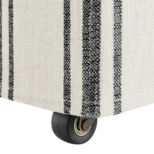 Modway Furniture Tessera Striped Slipcovered Dining Side Chair - Elegant Comfort with Removable Linen Cover and Casters Black Stripe EEI-7486-BLK