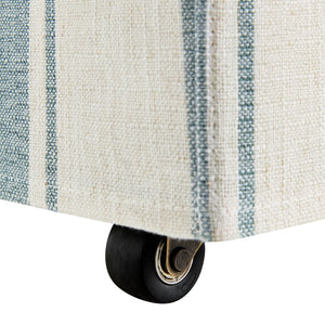 Modway Furniture Tessera Striped Slipcovered Dining Side Chair - Elegant Comfort with Removable Linen Cover and Casters Blue Stripe EEI-7486-BLU