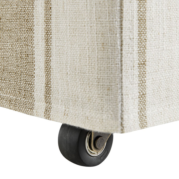 Modway Furniture Tessera Striped Slipcovered Dining Side Chair - Elegant Comfort with Removable Linen Cover and Casters Tan Stripe EEI-7486-TAN