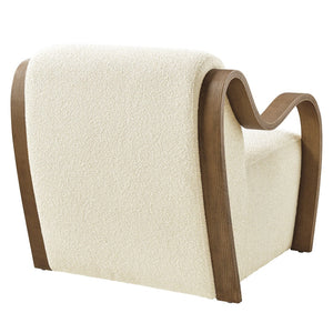 Modway Furniture Atrium Lattice Boucle Accent Armchair by Modway - Sculptural Comfort for Modern Living Spaces Cream EEI-7490-CRE